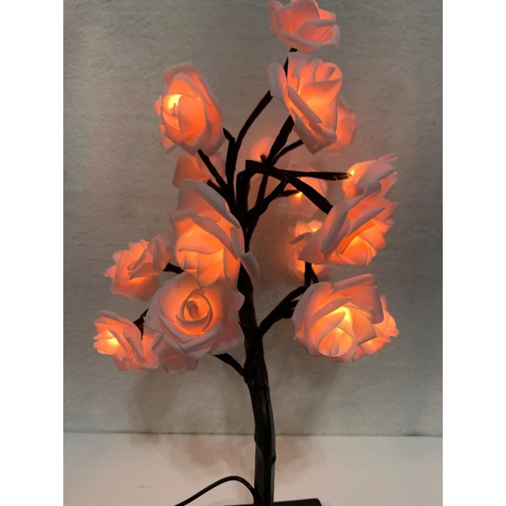 Pink Rose Flower Lamp USB Powered Light Up LED Tree Room Decoration Home Decor - Picture 6 of 8